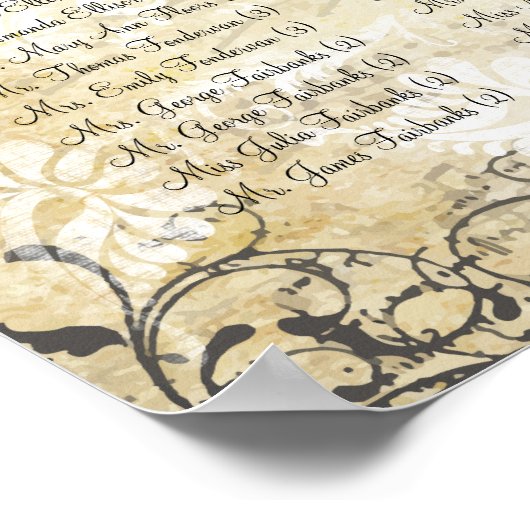 Poster Mariage de la branche côté forêt enchantée (Coin)