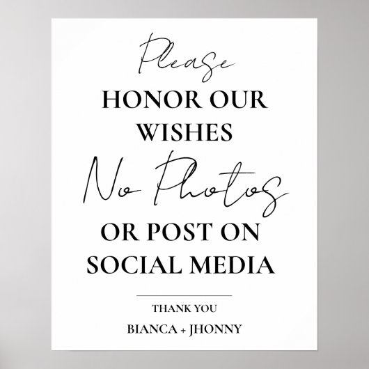 Poster Mariage de la cérémonie débranché AUCUNE photo et  (Devant)