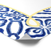 Poster Mariage de la Citron d'Amalfi Carrelage Bleu (Coin)