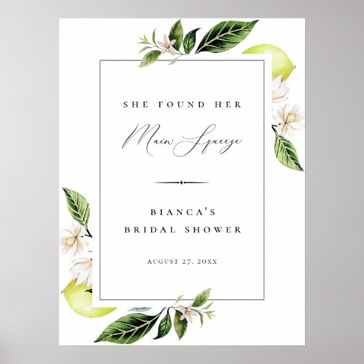 Poster Mariage de la Squeeze principale de citrons botani (Devant)