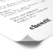 Poster Mariage de la typographie noire moderne Boissons M (Coin)