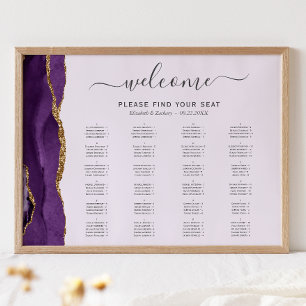 Poster Mariage de Lavande d'Agate d'Or Violet