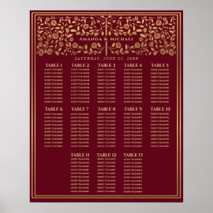 Poster Mariage de l'épée médiévale rouge
