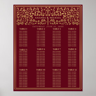 Poster Mariage de l'épée médiévale rouge
