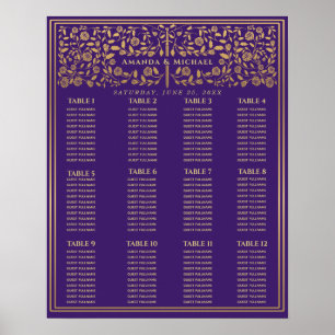 Poster Mariage de l'épée médiévale violette