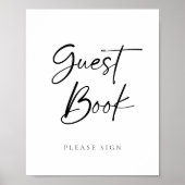 Poster Mariage de livre d'invité de script moderne (Devant)