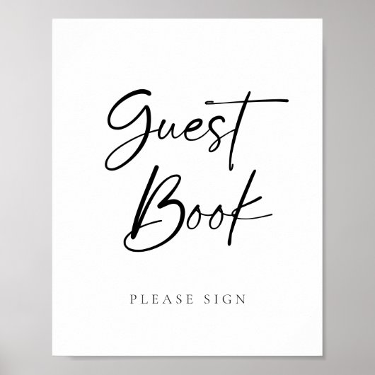 Poster Mariage de livre d'invité de script moderne (Devant)