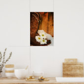 Poster Mariage de l'Ouest des marguerites blanches et des (Cuisine)