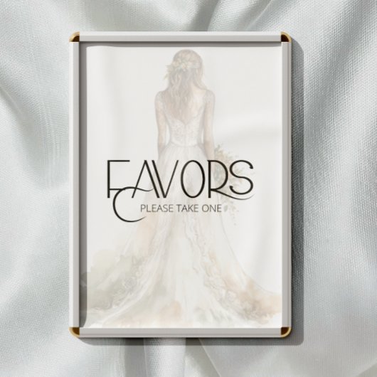 Poster Mariage de mariée Gown faveurs s'il vous plaît pre