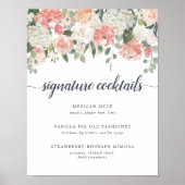 Poster Mariage de mi-été Signature Cocktail Menu Signe (Devant)