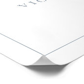 Poster Mariage de monogramme en crête bleue Dusty (Coin)