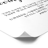 Poster Mariage de monogramme noir et blanc moderne (Coin)