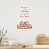 Poster Mariage de Motif de mandala géométrique classique (Cuisine)