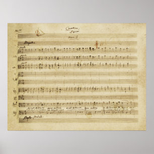 Poster Mariage de Mozart de copie de manuscrit de Figaro