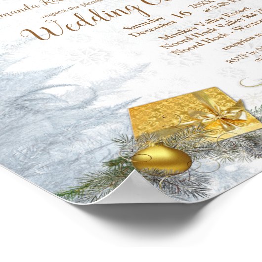 Poster Mariage de Noël blanc (Coin)