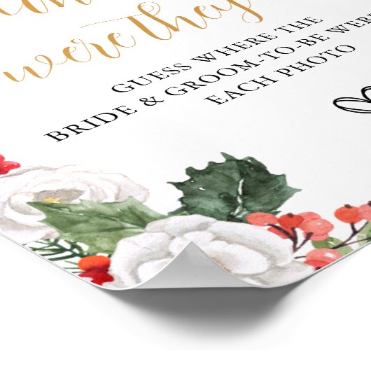 Poster Mariage de Noël en Hiver Où Étaient-Ils Cérémonie  (Coin)