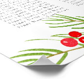 Poster Mariage de Noël Poinsettia Seating Chart (Coin)