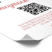 Poster Mariage de Noël rouge Floral Honeymoon Fund (Coin)