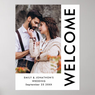Poster Mariage de noms de bienvenue photo contemporaine