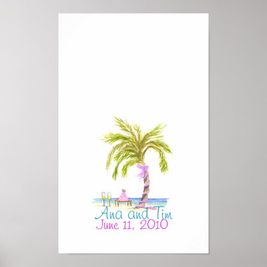 Poster mariage de palmiers, Ana et Tim, 11 juin 2010 (Devant)