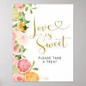 Poster Mariage de pamplemousse Citron Amour est doux (Devant)