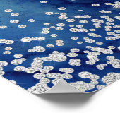 Poster Mariage de Parties scintillant en argent de couleu (Coin)