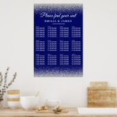 Poster Mariage de Parties scintillant moderne Royal Blue (Cuisine)