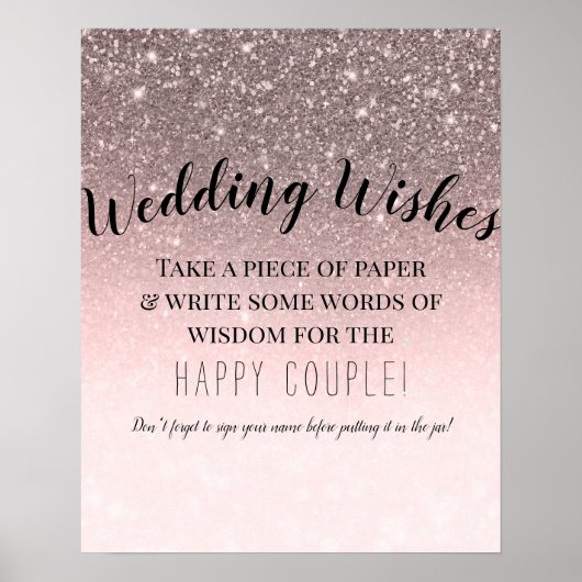 Poster Mariage de Parties scintillant Silver Blush Waches (Devant)