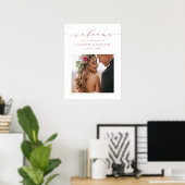 Poster Mariage de photo de script or rose élégant de bien (Bureau à domicile)