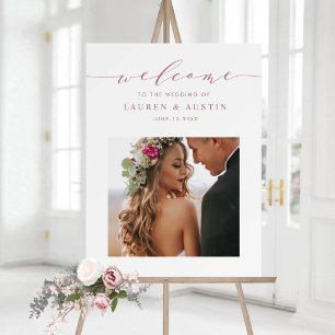 Poster Mariage de photo de script or rose élégant de bien