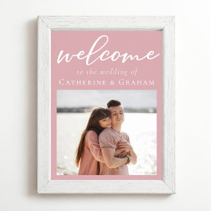 Poster Mariage de photos romantique rose Rose poussiéreux