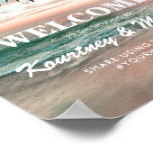 Poster Mariage de plage tropicale | Chaîne de lumières (Coin)