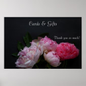 Poster mariage de quatre pivoines roses (Devant)