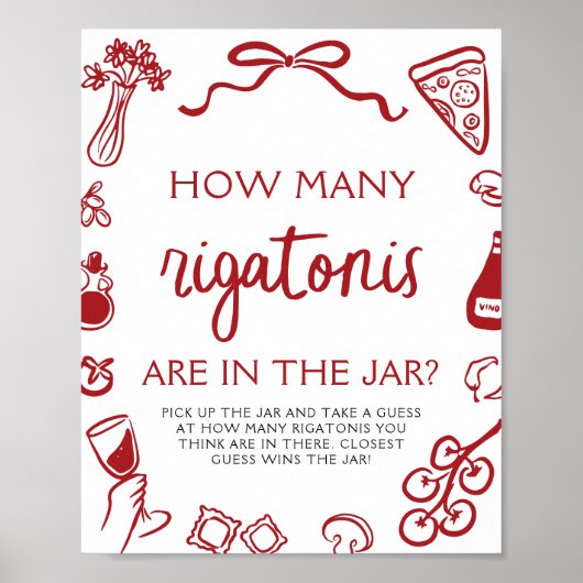 Poster Mariage de Rigatonis : Devinez combien il y en a ( (Devant)