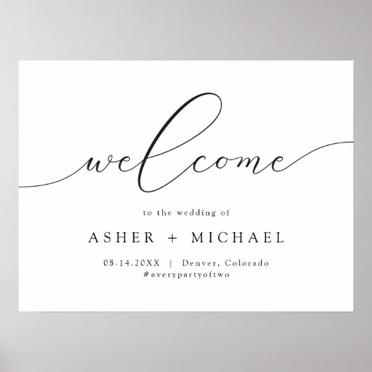 Poster MARIAGE de script ASHER Elegant Calligraphy (Devant)