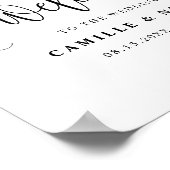 Poster Mariage de script Black Pretty Calligraphy (Coin)