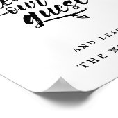 Poster Mariage de script de brosse S'il vous plaît signer (Coin)