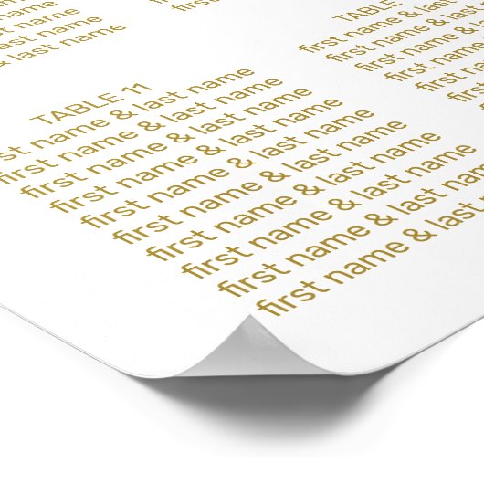 Poster Mariage de script élégant en or blanc moderne assi (Coin)