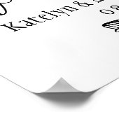 Poster Mariage de script manuscrit noir moderne Bienvenue (Coin)