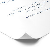 Poster Mariage de script minimaliste bleu laissez l'amour (Coin)