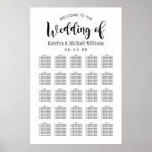 Poster Mariage de script noir moderne assis (Devant)