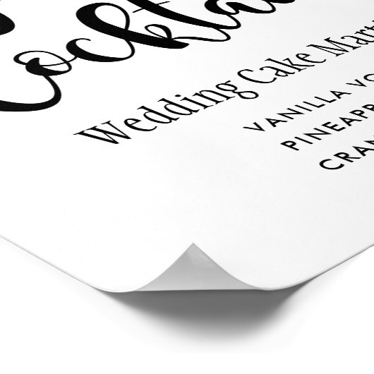 Poster Mariage de script noir moderne Boisson (Coin)