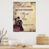 Poster Mariage de squelette gothique rustique (Cuisine)
