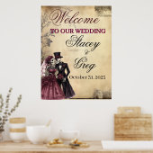 Poster Mariage de squelette gothique rustique (Cuisine)