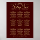 Poster Mariage de table Auburn Brown & Gold 9 (Devant)