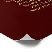 Poster Mariage de table Auburn Brown & Gold 9 (Coin)