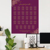 Poster Mariage de table Gold 29 Cassis violet Cassis (Bureau à domicile)