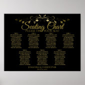 Poster Mariage de table Gold & Black Elegant 7 (Devant)