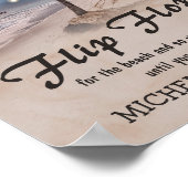 Poster Mariage de tongs de plage tropicale