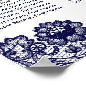 Poster Mariage de tournesol bleu de la Marine Graphique 1 (Coin)